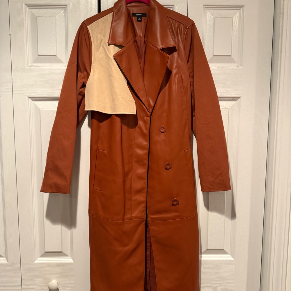 Brown Leather Trench Coat